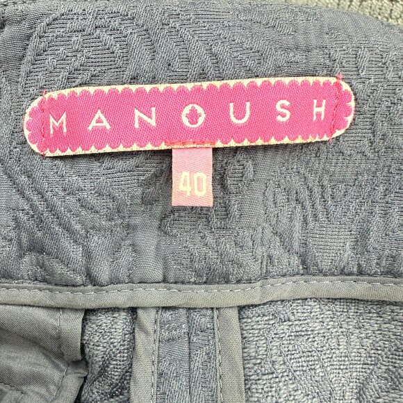 MANOUSH Skirt Womens Size 8 Gray Jaquard Floral A-Line Faux Wrap Pockets - Picture 7 of 9